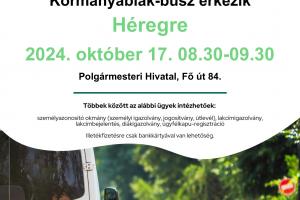 Kormányablak-busz érkezik Héregre 10.17.